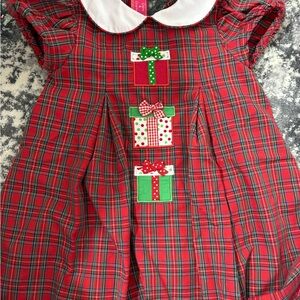 Red Plaid Dress with Gift Box Design